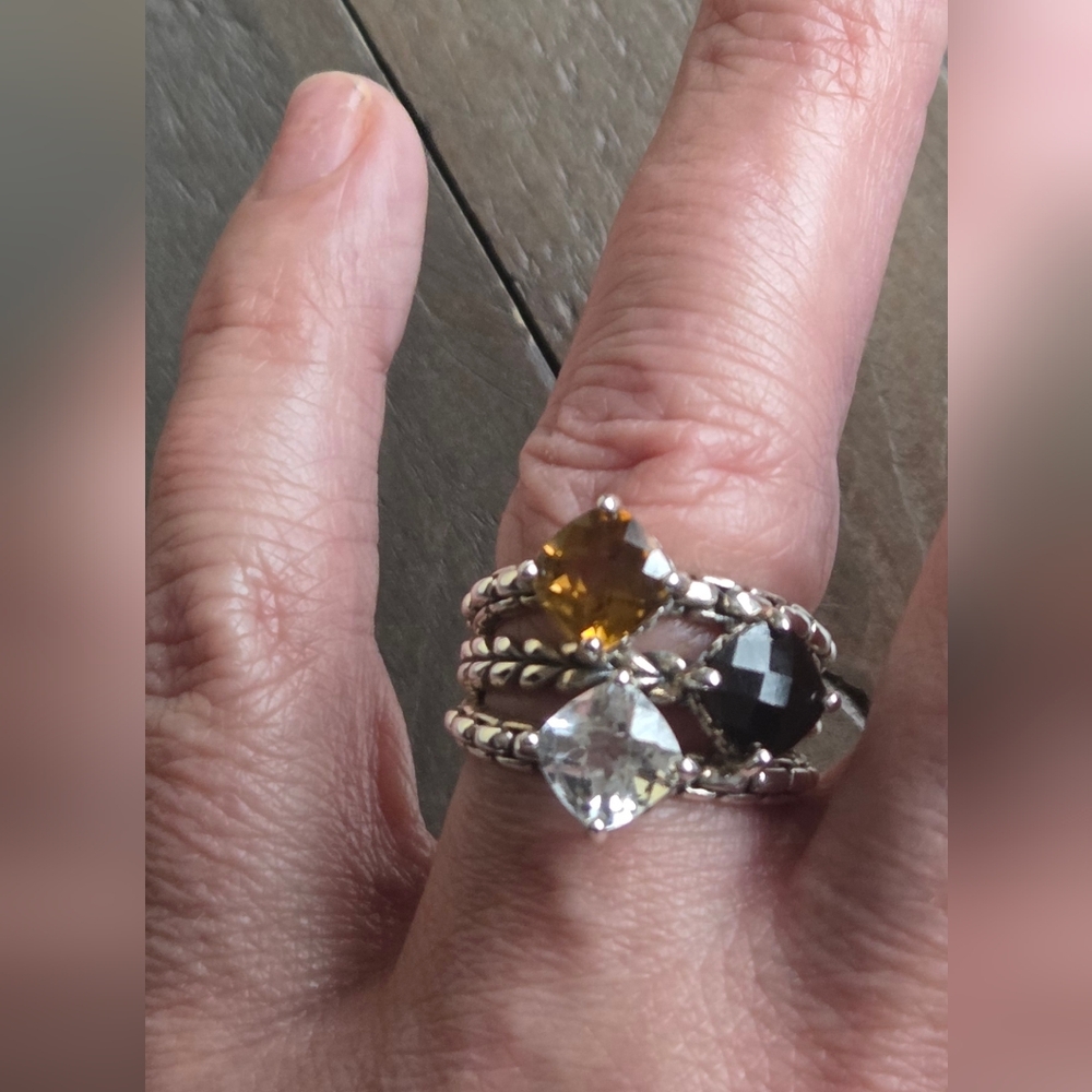 JAI Boxchain Sferling Silver Ring Size 7